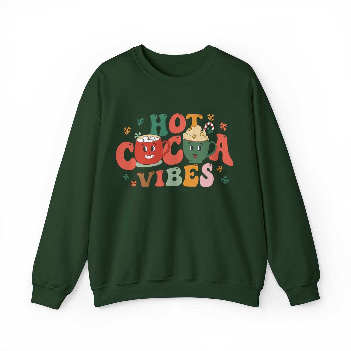 Retro Hot Cocoa Vibes Crewneck Sweatshirt