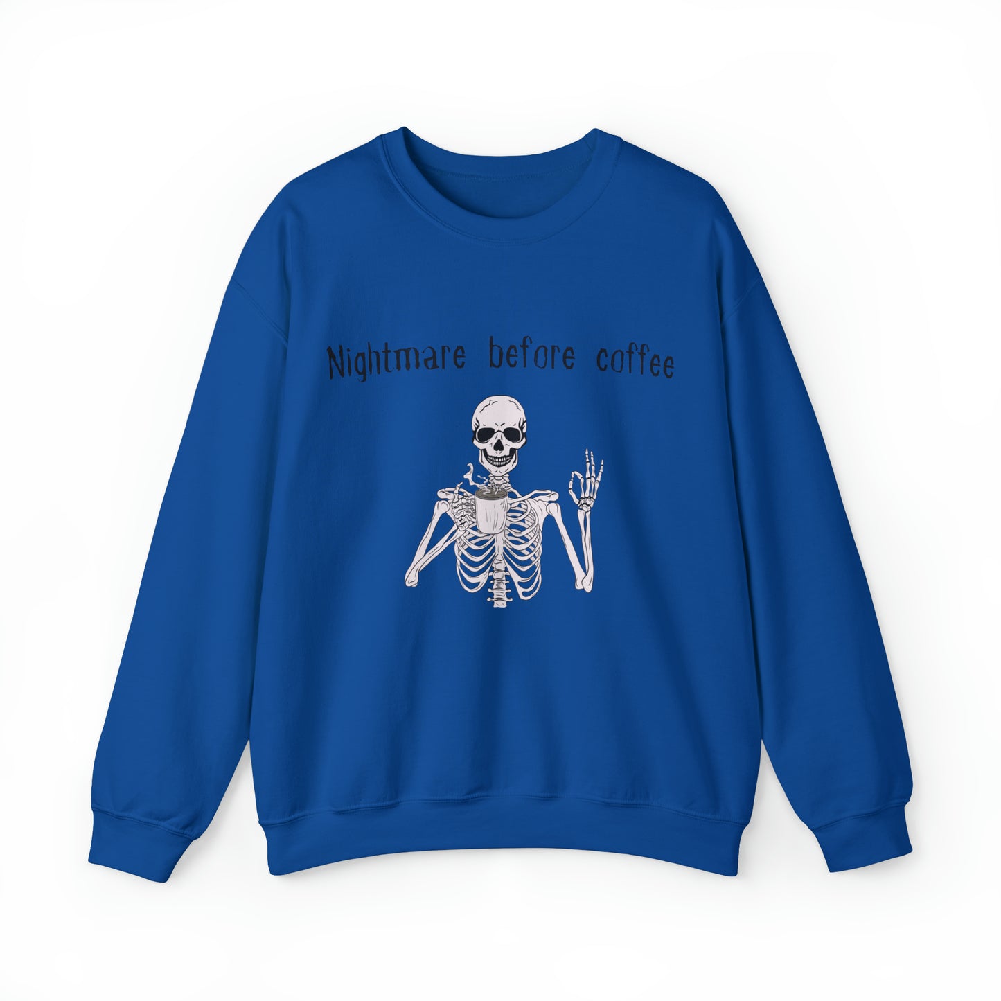 Nightmare Before Coffee Lovers Skeleton Crewneck Sweatshirt