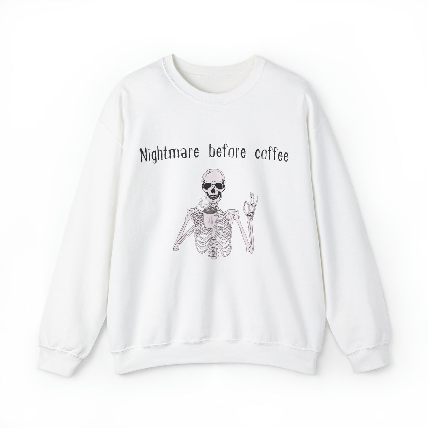 Nightmare Before Coffee Lovers Skeleton Crewneck Sweatshirt