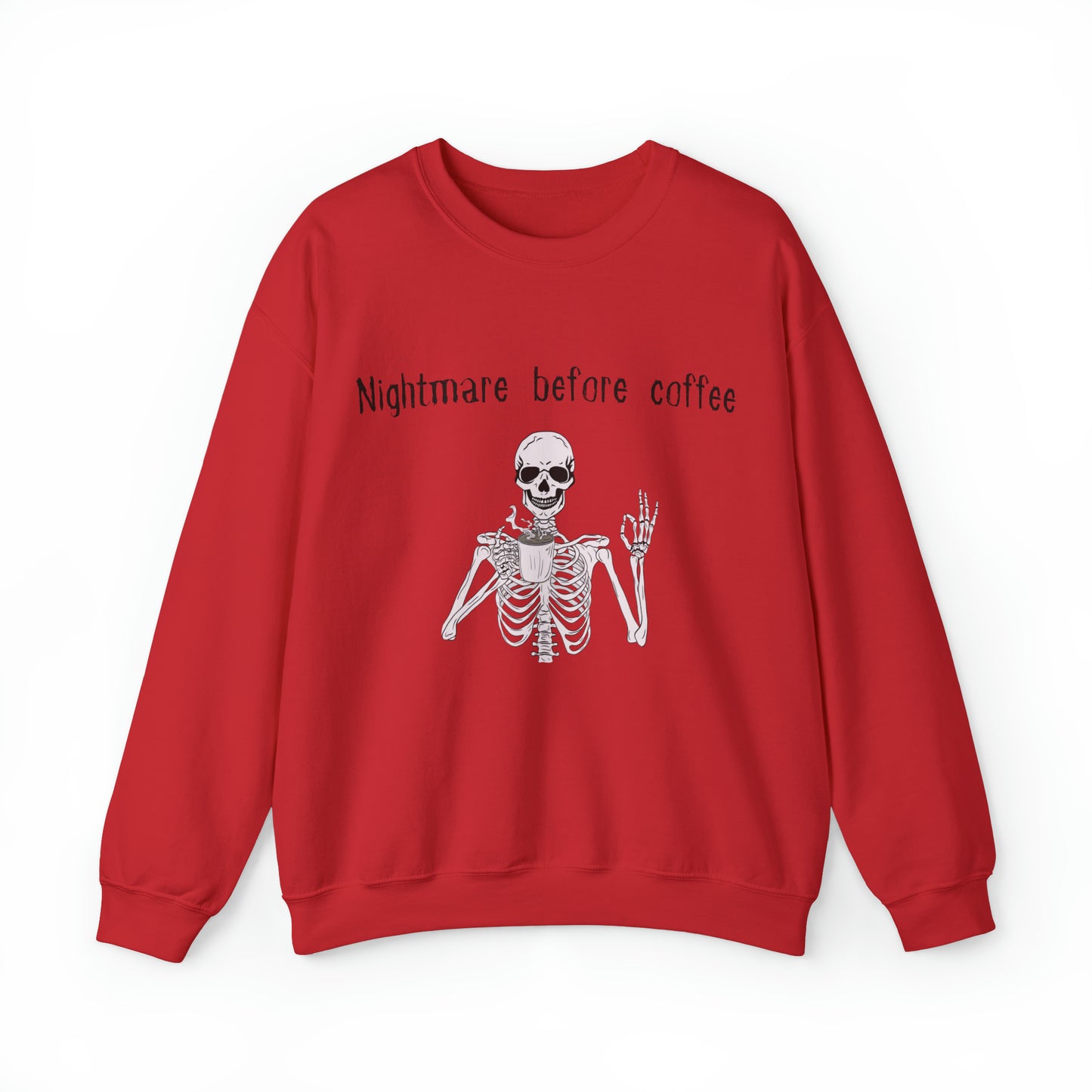 Nightmare Before Coffee Lovers Skeleton Crewneck Sweatshirt