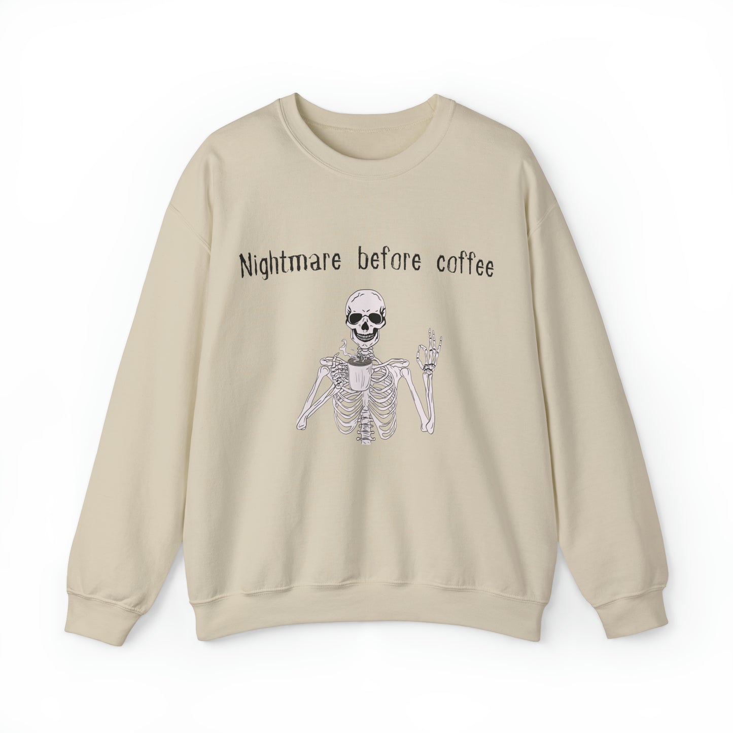 Nightmare Before Coffee Lovers Skeleton Crewneck Sweatshirt