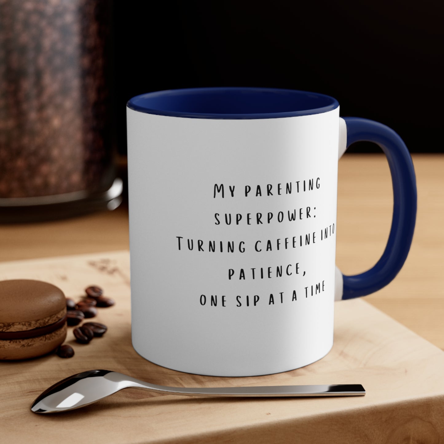 Funny Parenting Super Power Colorful Accent Coffee Mug, 11oz