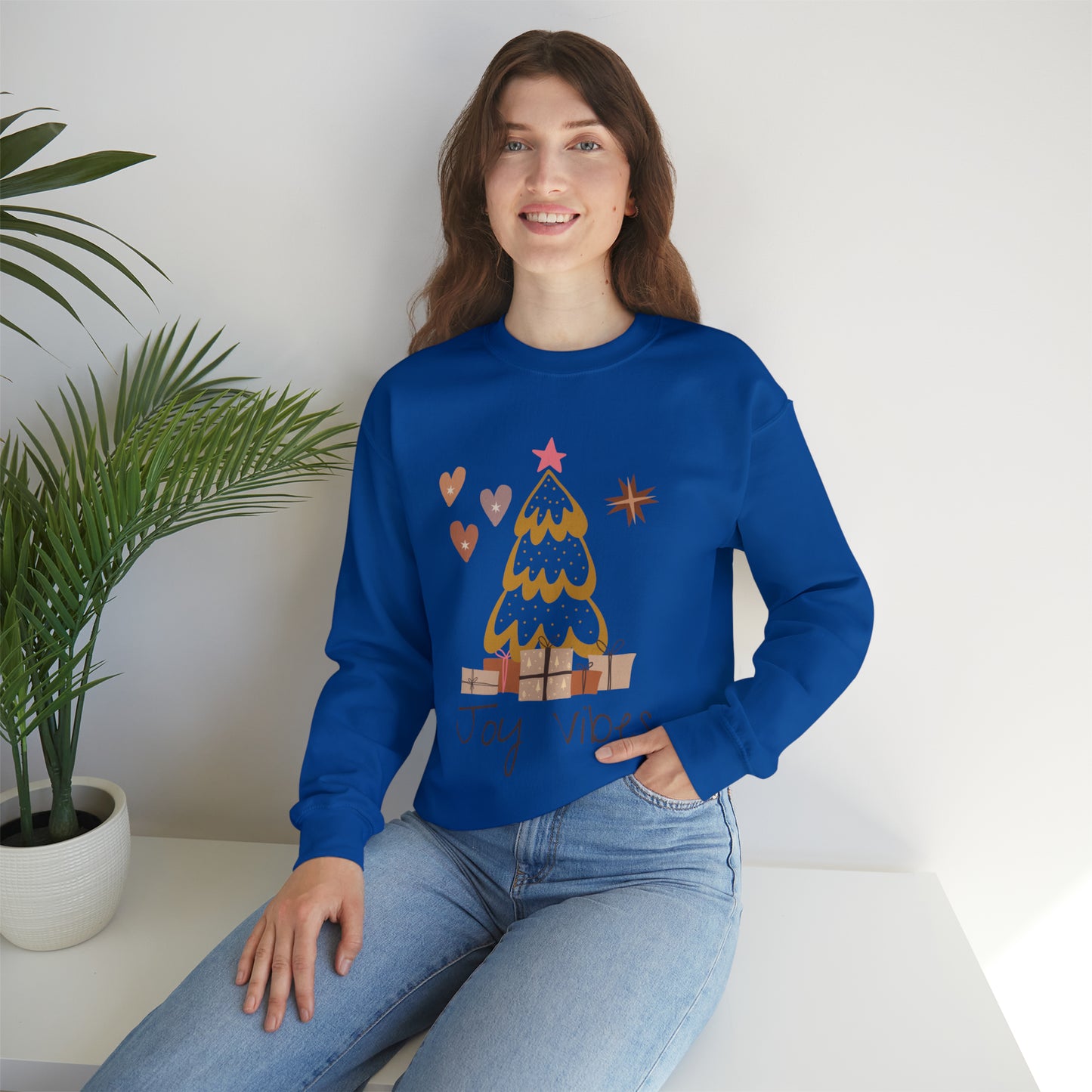 Unique Christmas Joy Vibes Crewneck Sweatshirt