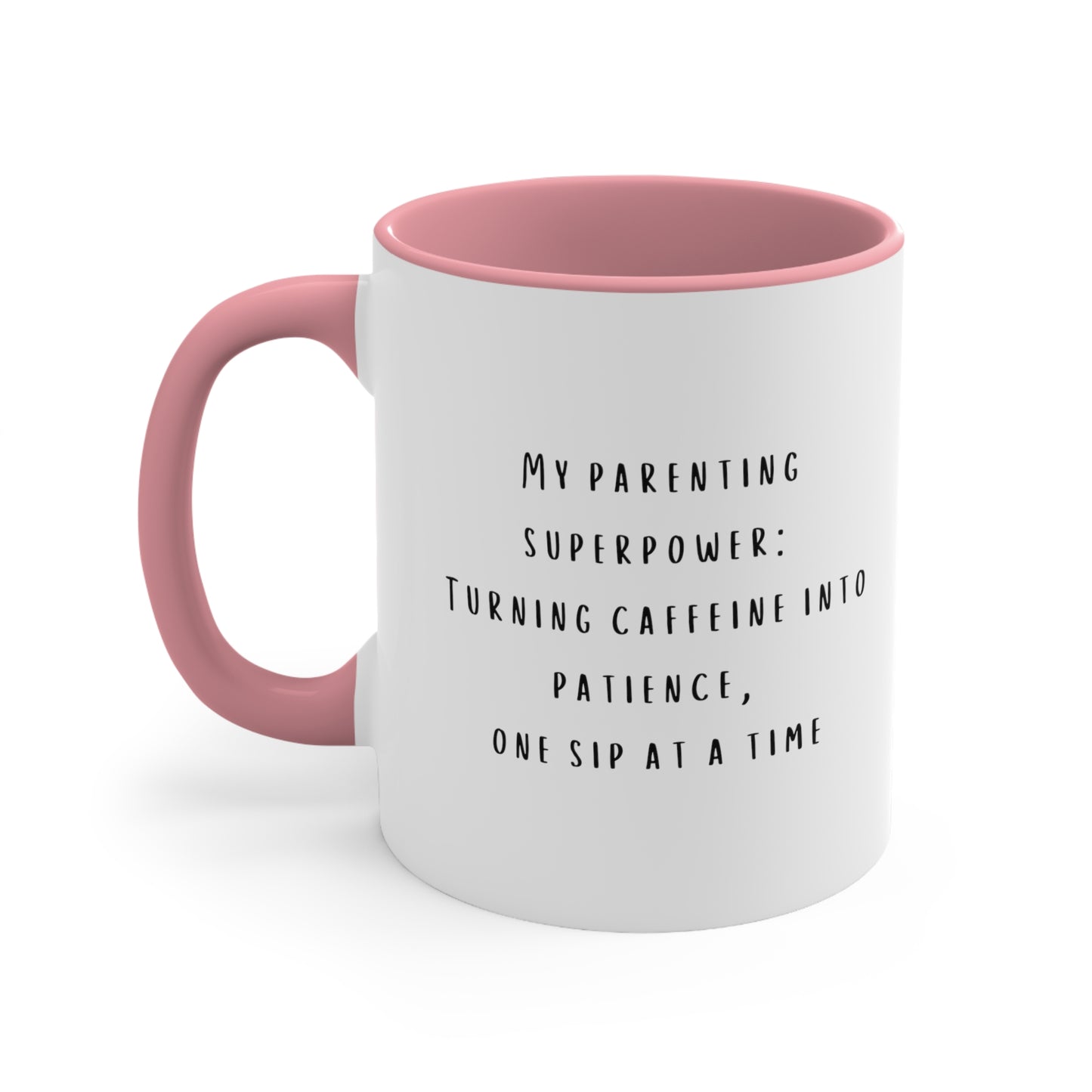 Funny Parenting Super Power Colorful Accent Coffee Mug, 11oz