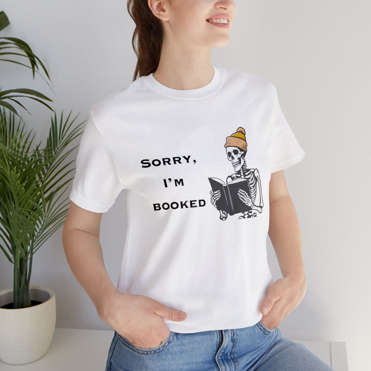 Sorry I'm Booked Skeleton Reading Lovers Tee