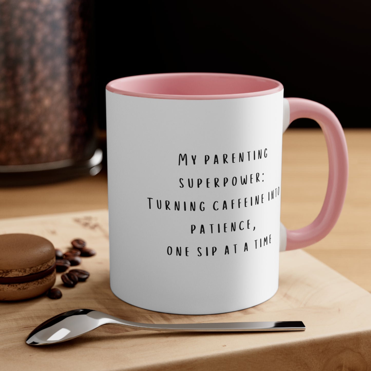 Funny Parenting Super Power Colorful Accent Coffee Mug, 11oz