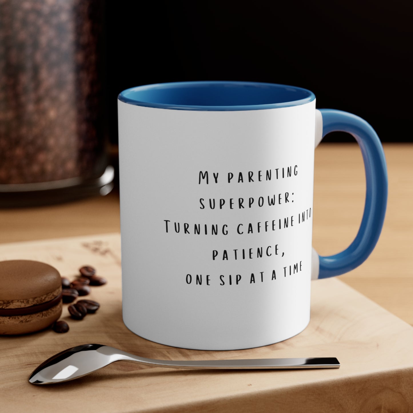 Funny Parenting Super Power Colorful Accent Coffee Mug, 11oz