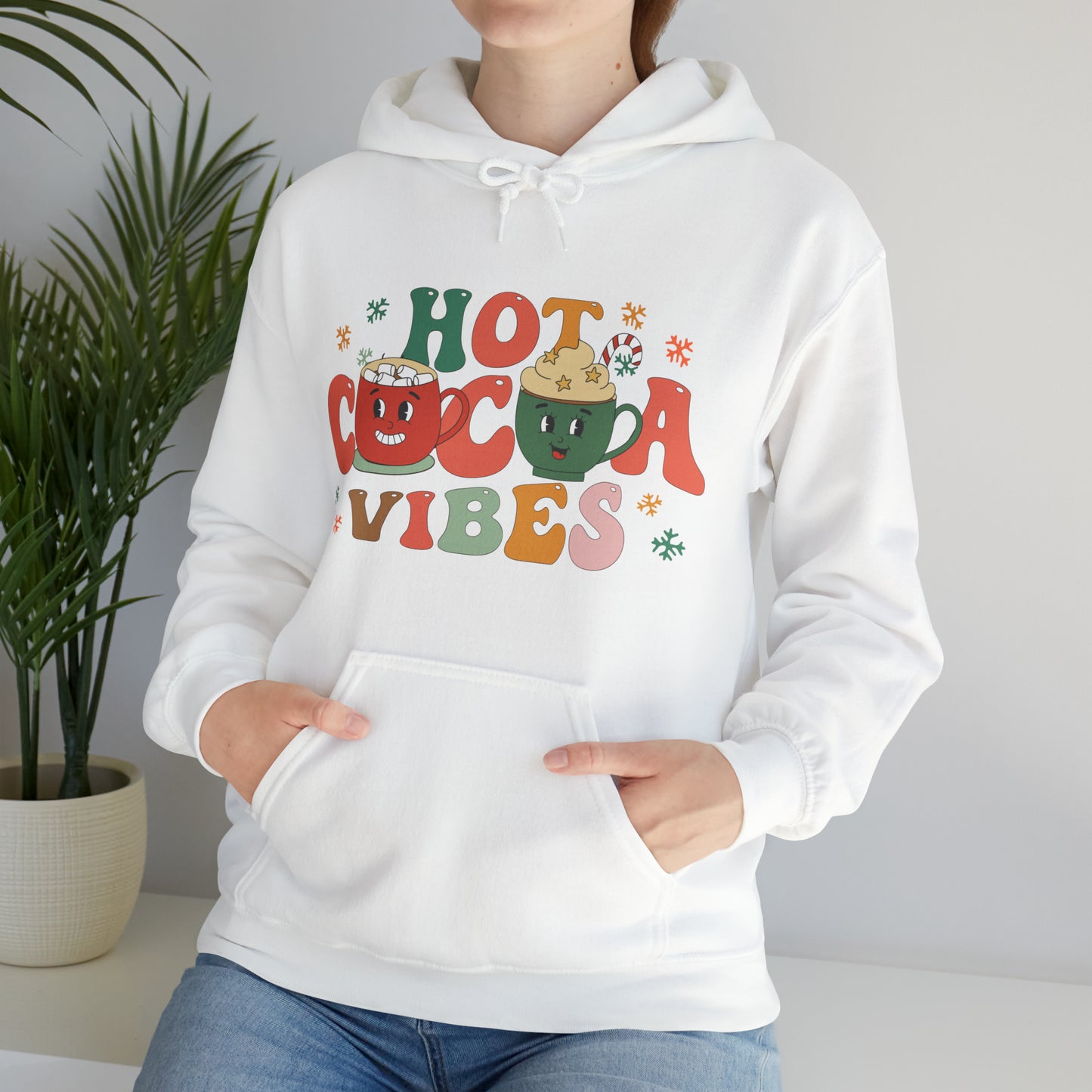 Retro Hot Cocoa Vibes Hooded Sweatshirt