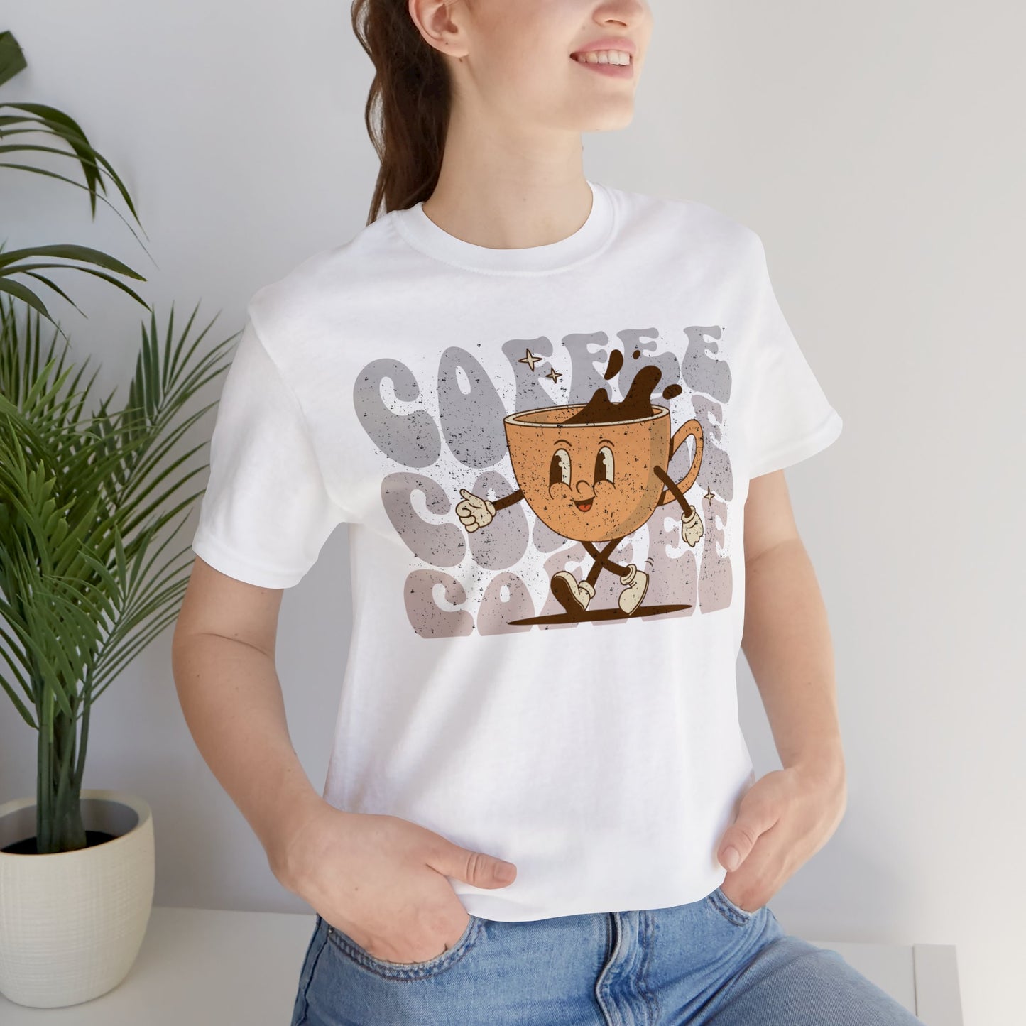 Retro Distressed Funny Coffee Lovers Short Sleeve Tee