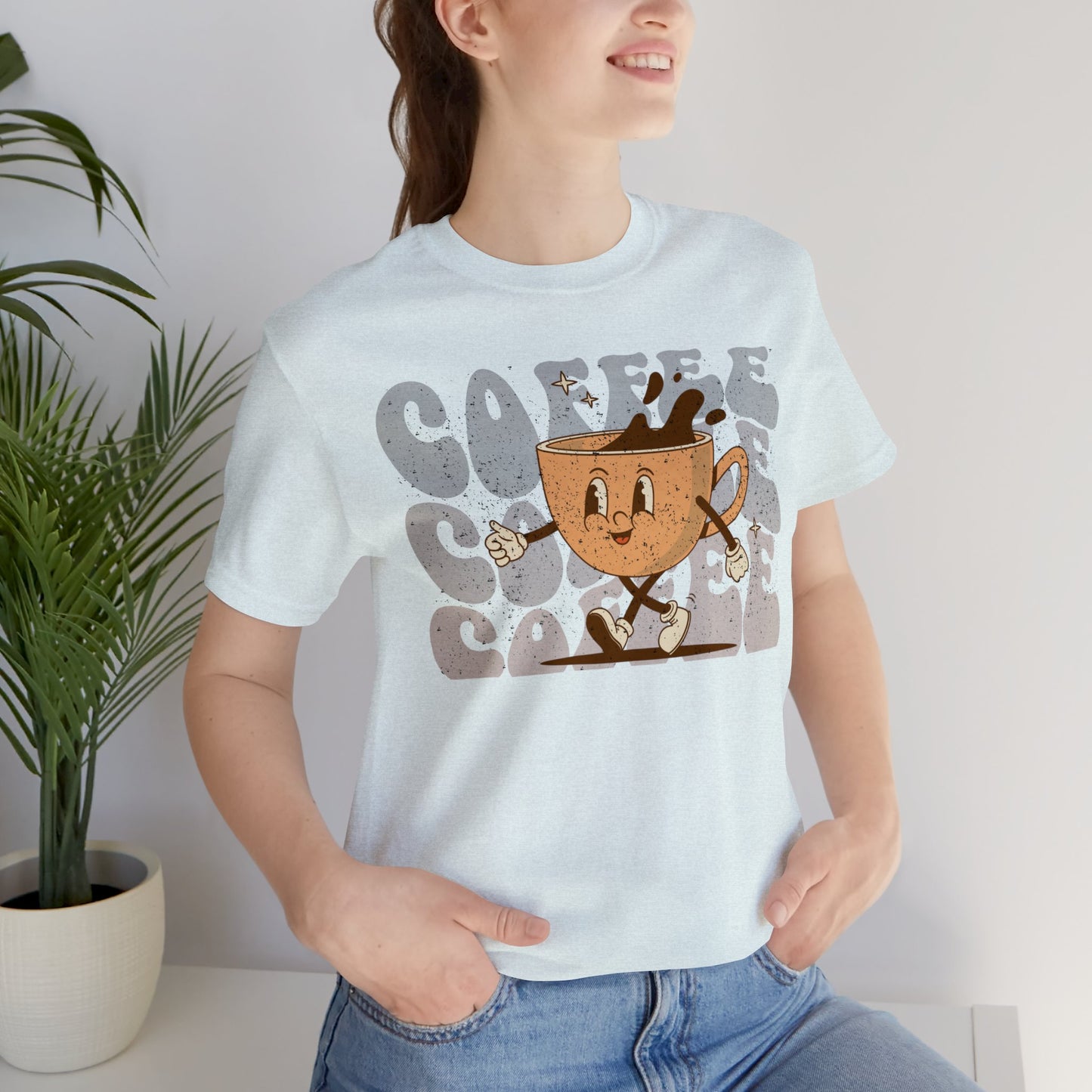 Retro Distressed Funny Coffee Lovers Short Sleeve Tee