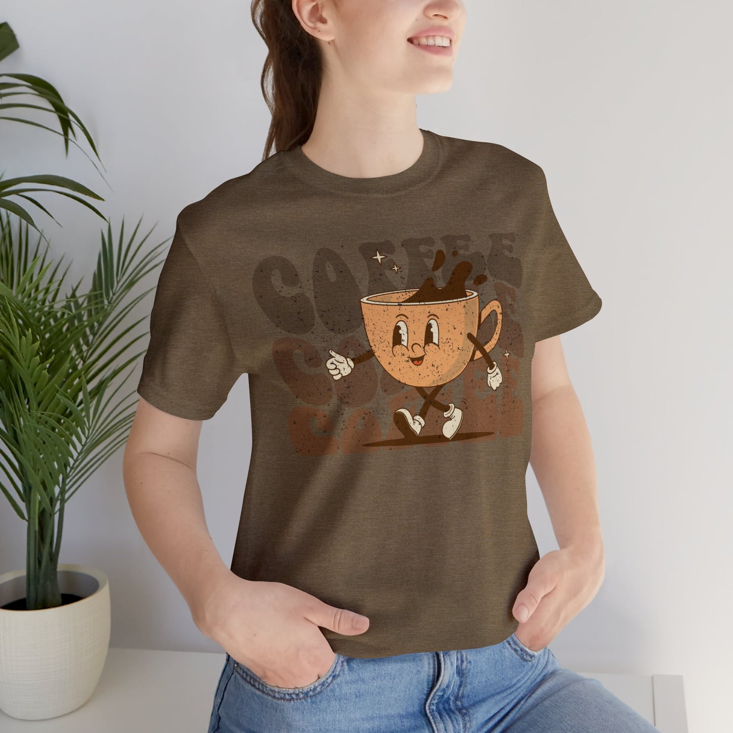 Retro Distressed Funny Coffee Lovers Short Sleeve Tee