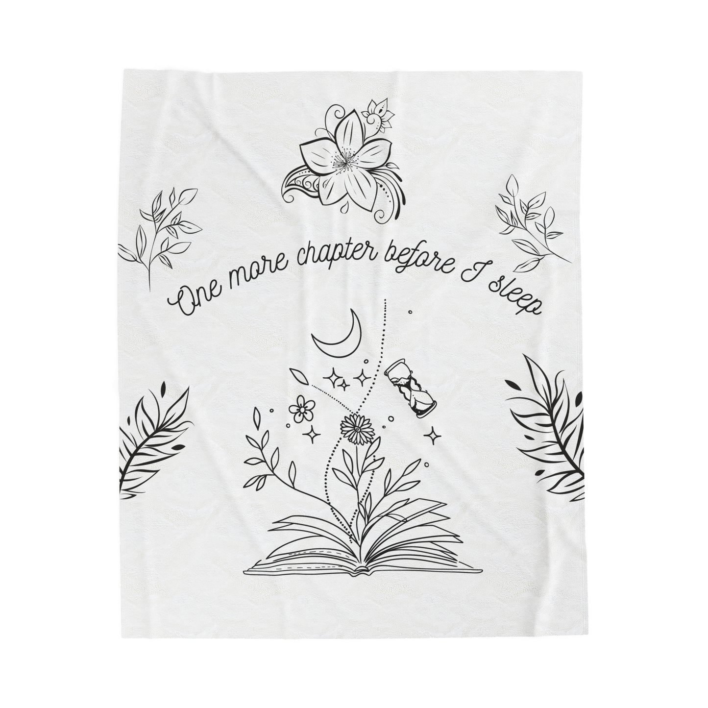 Just One More Chapter Book Lovers Velveteen Plush Blanket