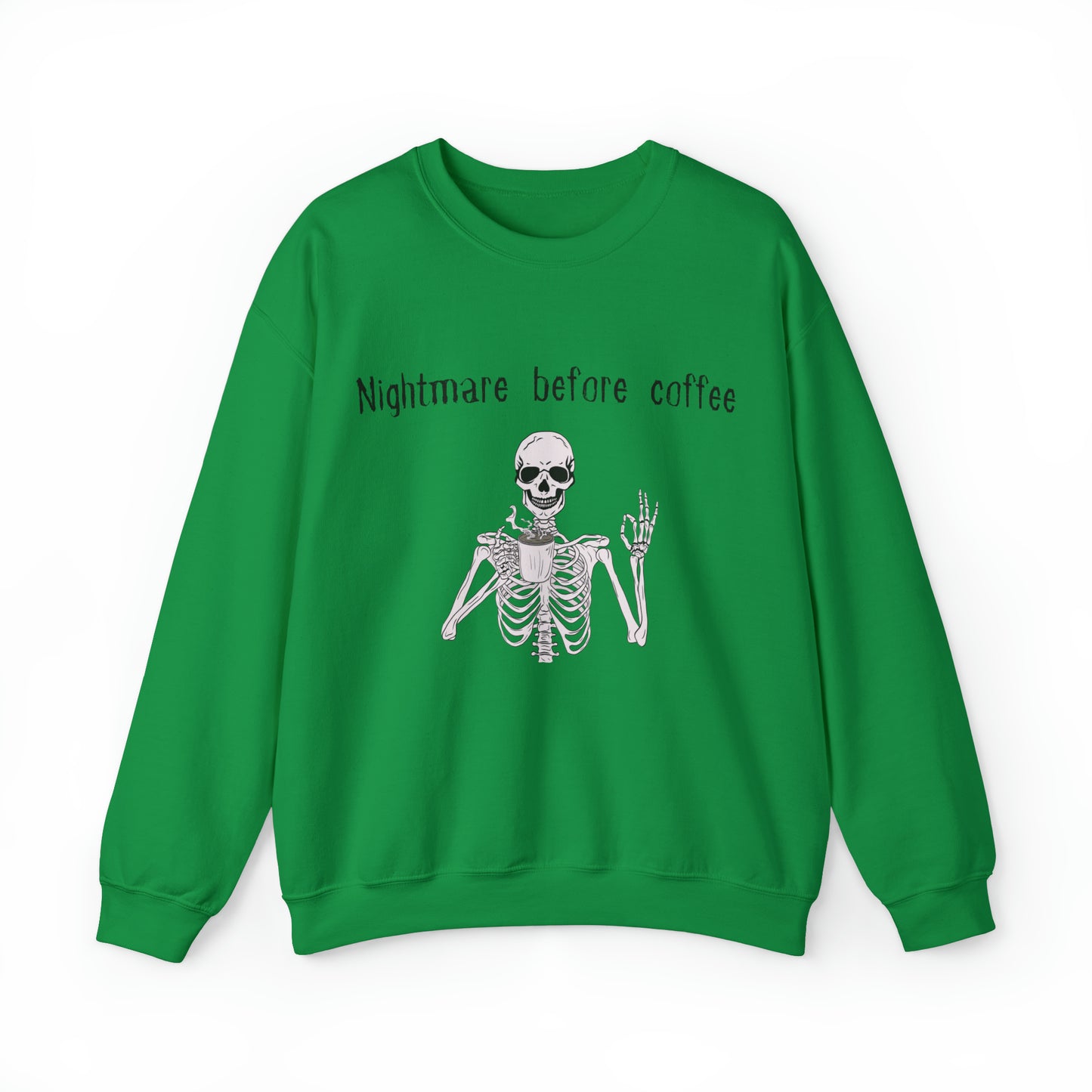 Nightmare Before Coffee Lovers Skeleton Crewneck Sweatshirt