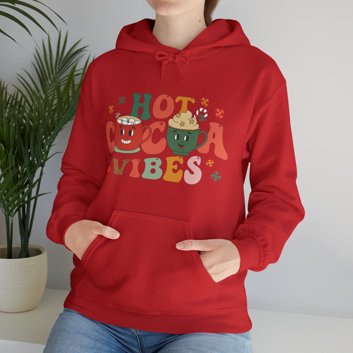 Retro Hot Cocoa Vibes Hooded Sweatshirt