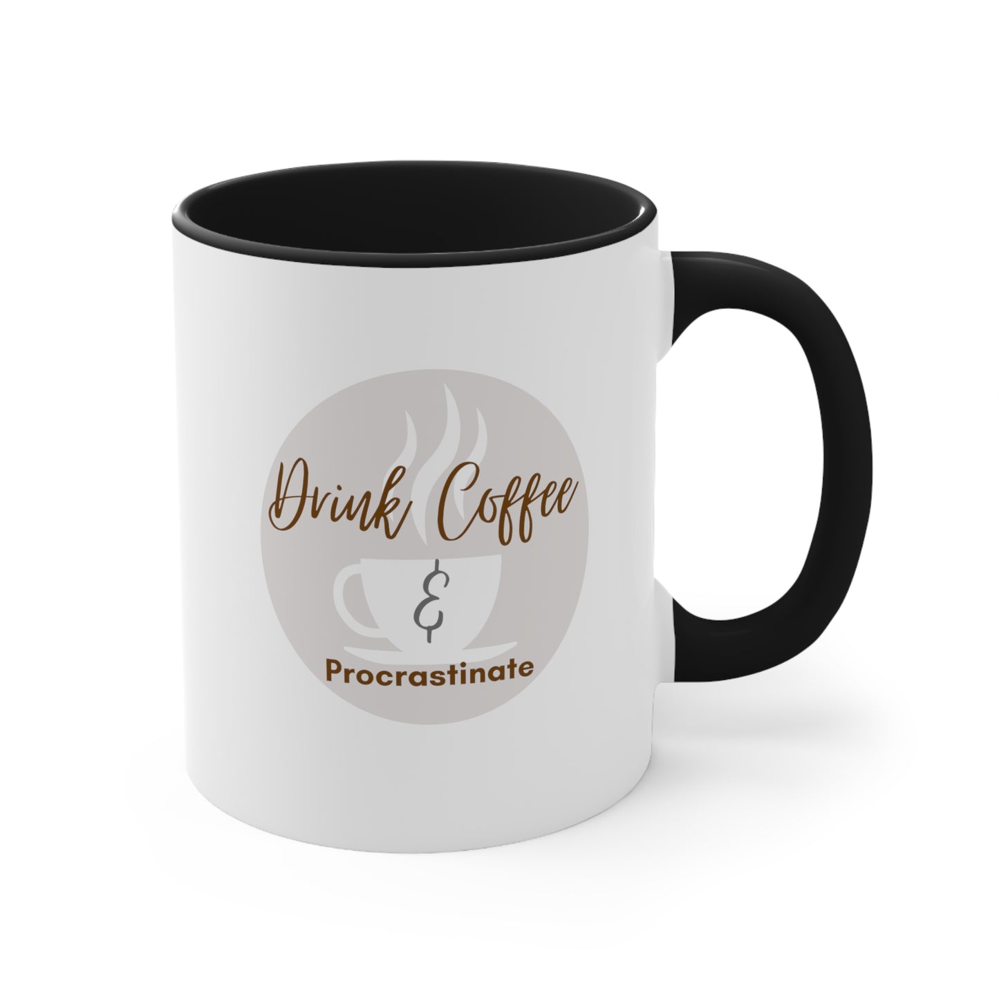 Drink Coffee and Procrastinate Funny Accent Coffee Mug, 11oz