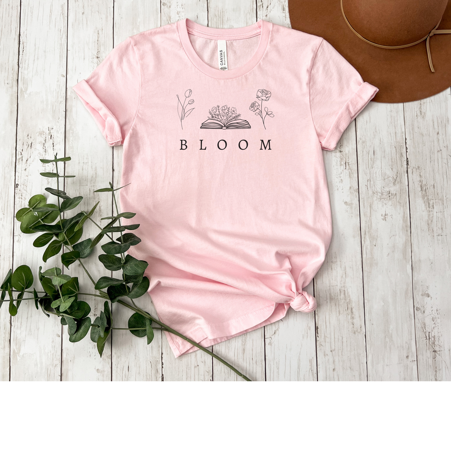 Bloom Flower Reading Book Short Sleeve Tee